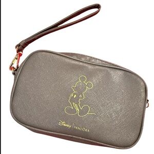 Pandora Metallic Gray Mickey Wristlet Pouch